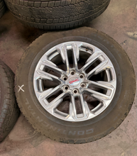 Load image into Gallery viewer, Set of Used Polished 20" '00-'26 GMC Sierra 1500 Wheels 275/60R20 Continental LT