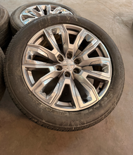 Load image into Gallery viewer, Set of Used 22" '00-'26 GMC Sierra 1500 Silver & Chrome Rims 275/50R22 Tires LT