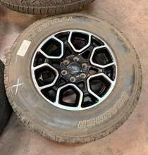 Load image into Gallery viewer, Set of Used '05-'26 Ford F-150 Black & Milled OE Wheels 265/70R18 General ATP LT