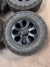 Load image into Gallery viewer, OEM '05-'26 RAM 2500 Power Wagon Used Black Rims 285/70R17 Goodyear Duratrac LT