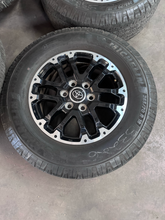 Load image into Gallery viewer, OEM '22-'26 Toyota Tundra 18" Used Black Machined Rims 265/70R18 Michelin LTX LT