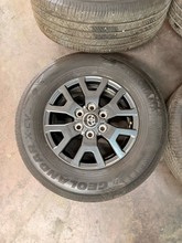 Load image into Gallery viewer, Set of Used '25-'26 Toyota 4Runner 17" Dark Charcoal OEM Rims 245/70R17 Tires LT