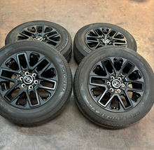 Load image into Gallery viewer, Set of OEM Takeoff 20" Black '22-'26 Toyota Tundra Wheels 265/60R20 Yokohama LT