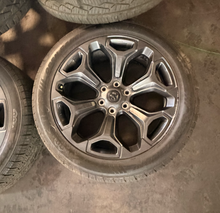 Load image into Gallery viewer, Set of Used '19-'26 RAM 1500 2727 Dark Charcoal Rims 285/45R22 Open Range HTS LT