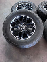 Load image into Gallery viewer, OEM '22-'26 Toyota Tundra 18" Used Black Machined Rims 265/70R18 Michelin LTX LT