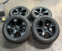 Load image into Gallery viewer, Set of 4 Used '19-'26 RAM 1500 Black 2723 Wheels 275/55R20 Bridgestone Alenza LT