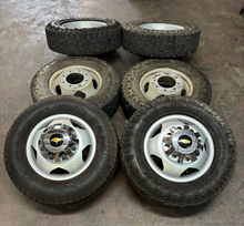 Load image into Gallery viewer, OEM '11-'26 Chevrolet Silverado 3500 DRW 17" Wheels 235/80R17 Mismatch Tires LT