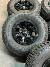 Load image into Gallery viewer, Set of Five Used 17" Gloss Black '21-'25 Ford Bronco Rims Goodyear 315/70R17 LT