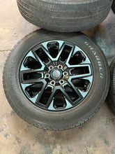 Load image into Gallery viewer, Set of Four Used OEM '22-'25 Toyota Tundra TRD Black Wheels 265/65R20 Tires LT
