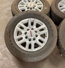 Load image into Gallery viewer, Set of Used 20" '11-'26 GMC Sierra 2500 Silver Machined Rims 275/65R20 Tires LT