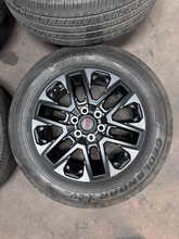 Load image into Gallery viewer, OEM '22-'26 Toyota Tundra Black TRD Used 20" Wheels on 265/60R20 Yokohama XCV LT