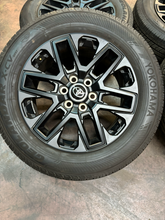 Load image into Gallery viewer, Set of OEM Takeoff 20" Black '22-'26 Toyota Tundra Wheels 265/60R20 Yokohama LT