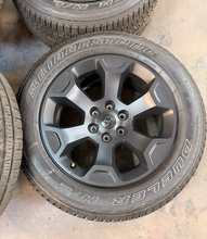 Load image into Gallery viewer, Set of Used 20" '19-'26 RAM 1500 Matte Black Wheels on 275/55R20 Bridgestone LT