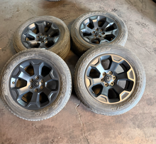 Load image into Gallery viewer, Set of Used '19-'26 RAM 1500 Black Clad Wheels on 275/55R20 Bridgestone Tires LT
