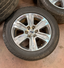 Load image into Gallery viewer, Set of 4 Used 20" '05-'26 Ford F150 Polished OEM Wheels 275/55R20 Hankook AT2 LT