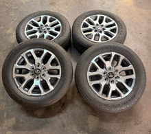 Load image into Gallery viewer, Set of OEM Takeoff '22-'26 Toyota Tundra Grey Machined Wheels 265/60R20 Tires LT