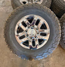 Load image into Gallery viewer, Set of Used '11-'26 Chevrolet Silverado 2500 Chrome 18" Rims 275/70R18 Tires LT