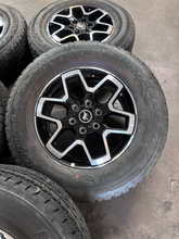 Load image into Gallery viewer, OEM '21-'26 Ford Bronco 18" Black & Machined Wheels 255/70R18 Bridgestone A/T LT