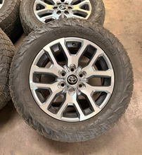 Load image into Gallery viewer, Set of Used '22-'26 Toyota Tundra Grey Machined Rims 275/60R20 Nitto G3 Tires LT