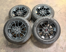 Load image into Gallery viewer, Set of Used '22-'26 Toyota Tundra OEM TRD Black Wheels on 265/60R20 Falken AT LT