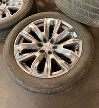 Load image into Gallery viewer, Set of Used 22" '00-'26 GMC Sierra 1500 Silver & Chrome Rims 275/50R22 Tires LT