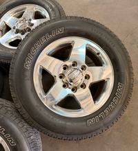 Load image into Gallery viewer, Set of Used 20" Polished '11-'26 GMC Sierra 2500 5503 Rims 275/65R20 Michelin LT