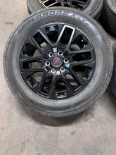 Load image into Gallery viewer, OEM '22-'26 Toyota Tundra Black TRD Used 20" Wheels on 265/60R20 Yokohama XCV LT