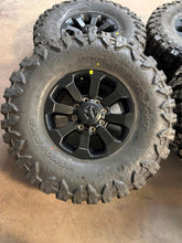 Load image into Gallery viewer, Set of 4 OEM 17" '05-'26 Dodge RAM 2500 3500 Black Rims 37/12.50R17 Yokohama XMT