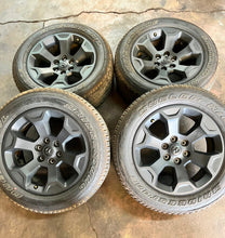 Load image into Gallery viewer, Set of Four OEM Black '19-'25 RAM 1500 Wheels 275/55R20 Bridgestone RWL Tires LT
