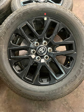 Load image into Gallery viewer, Set of 4 OEM Takeoff '22-'25 Toyota Tundra Black Wheels 265/60R20 Bridgestone LT