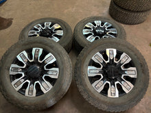 Load image into Gallery viewer, Set of Used '11-'25 GMC 2500 3500 Denali Ultimate OEM Rims 275/65R20 Goodyear LT