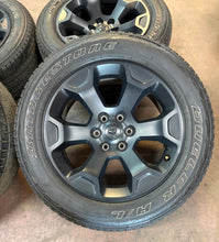 Load image into Gallery viewer, Set of Used 2462 '19-'26 RAM 1500 20" Black Rims 275/55R20 Bridgestone Tires LT