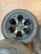 Load image into Gallery viewer, Set of Used 2462 '19-'26 RAM 1500 20" Black Rims 275/55R20 Bridgestone Tires LT