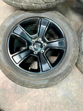 Load image into Gallery viewer, Set of Four Used 20" Black '19-'25 RAM 1500 Rims on 275/55R20 Toyo Proxes ST3 LT