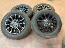 Load image into Gallery viewer, Set of Used '23-'25 Toyota Sequoia Tundra Black Rims 265/60R20 Bridgestone HT LT