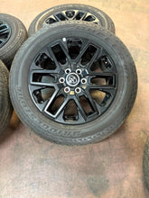 Load image into Gallery viewer, Set of Used '23-'25 Toyota Sequoia Tundra Black Rims 265/60R20 Bridgestone HT LT