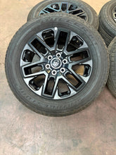Load image into Gallery viewer, Set of Used '23-'25 Toyota Sequoia Tundra Black Rims 265/60R20 Bridgestone HT LT
