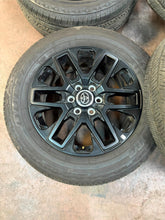 Load image into Gallery viewer, Set of Used '23-'25 Toyota Sequoia Tundra Black Rims 265/60R20 Bridgestone HT LT
