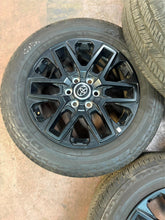 Load image into Gallery viewer, Set of Used '23-'25 Toyota Sequoia Tundra Black Rims 265/60R20 Bridgestone HT LT