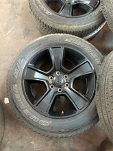 Load image into Gallery viewer, Set of Used Black '19-'25 Dodge RAM 1500 OEM Wheels on 275/55R20 Bridgestone LT