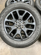 Load image into Gallery viewer, Set of 20" Dark Charcoal '22-'25 Toyota Tundra Wheels 265/60R20 Bridgestone H/T