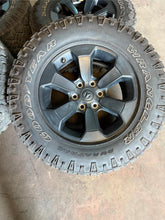 Load image into Gallery viewer, Set of Used '19-'25 RAM 1500 Black Rims 275/70R18 Goodyear Wrangler Duratrac LT