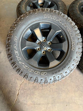 Load image into Gallery viewer, Set of Used '19-'25 RAM 1500 Black Rims 275/70R18 Goodyear Wrangler Duratrac LT