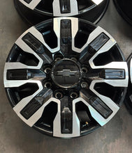 Load image into Gallery viewer, Set of 4 Used OEM '11-'25 Silverado 2500 3500 Black & Milled Wheels TPMS Lugs LT