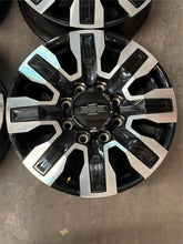 Load image into Gallery viewer, Set of 4 Used OEM '11-'25 Silverado 2500 3500 Black & Milled Wheels TPMS Lugs LT