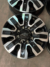 Load image into Gallery viewer, Set of 4 Used OEM '11-'25 Silverado 2500 3500 Black & Milled Wheels TPMS Lugs LT