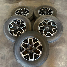 Load image into Gallery viewer, Set of Five Used 18" '21-'24 Black Milled Ford Bronco Rims 255/70R18 AT Tires LT