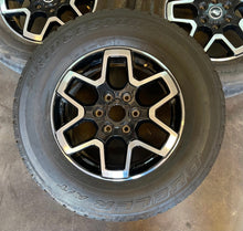 Load image into Gallery viewer, Set of Five Used 18" '21-'24 Black Milled Ford Bronco Rims 255/70R18 AT Tires LT