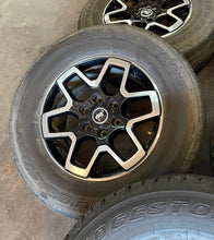Load image into Gallery viewer, Set of Five Used 18" '21-'24 Black Milled Ford Bronco Rims 255/70R18 AT Tires LT