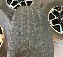 Load image into Gallery viewer, Set of Five Used 18" '21-'24 Black Milled Ford Bronco Rims 255/70R18 AT Tires LT